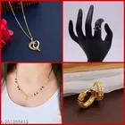 Combo of Alloy Mangalsutra, Pendant, Ring & 1 Pair Earrings for Women 