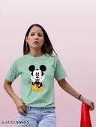 Cotton Blend T-shirt for Women, Green 