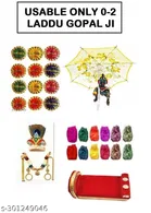 Laddu Gopal Posak Set with Nappy and Bed, Pack of 27 