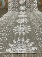 Floral Aari Work Embroidered Net Dupatta for Women 