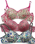 Cotton Blend Printed Padded Bra for Women 