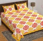 Cotton Rajasthani Jaipuri Double Bedsheet with 2 Pillow Covers 