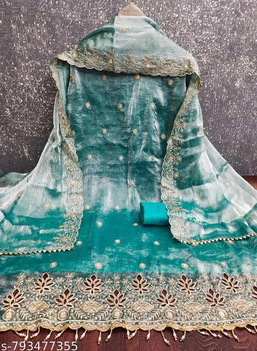 Embroidered Rajputi Georgette Un Stitched Suit (7.05 meter (4XL)