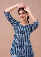 Rayon Striped Short Kurti for Women 