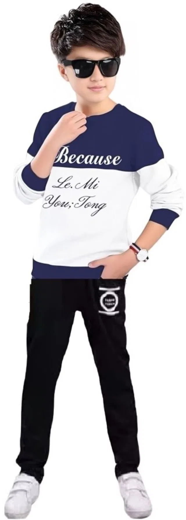 Cotton Blend Clothing Set for Boys (Multicolor, 15-16 Years)