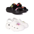 Clogs with Slider for Women, Pack of 2 (Multicolor, 6)