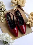 Shoetopia Girls Solid Patent Leather Flat Sandals Red Size 3