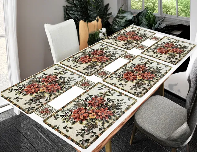 PVC Placemats for Dining Table (Multicolor, Pack of 6)