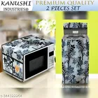 KANUSHI Industries® Microwave/Oven Top Cover with 4 Utility Pockets + 1 Pc Top Load Fully Automatic Washing Machine Cover 