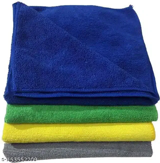 Microfiber Bath Towel (Multicolor, 40x40 cm) (Pack of 4)