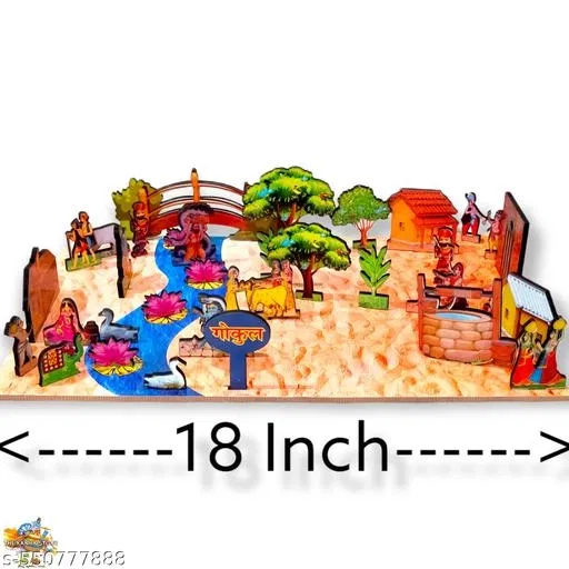 Miniature Gookul Showpiece, Pack of 35 (Multi)