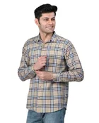 Cotton Blend Full Sleeves Chequered Shirt for Men 