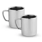 NIVIS Stainless Steel Double Wall Coffee Mug (150 ml each, pack of 2)