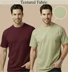 Polyester Round Neck T-shirt for Men, Multicolour, Pack of 2 