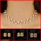 Alloy Necklace with 3 Pair Earrings for Women 