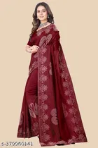 Georgette Saree for Women, Maroon 