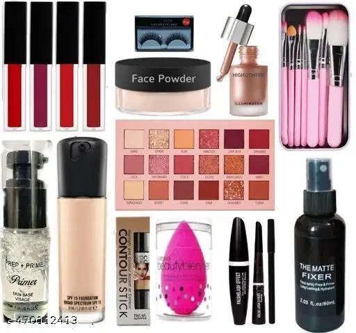 Face Makeup Combo, Multicolor, Set of 1
