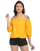 Polyester Solid Top for Women 
