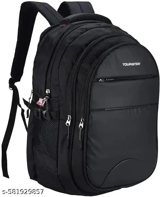 Polyester Backpack for Men & Women, Black