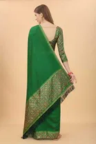 SVB Vichitra Silk Women Jacquard Saree With Un-Stitched Blouse 