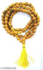 Haldi Mala Baglamukhi Mala Turmeric Rosary Wood Chain for Men 