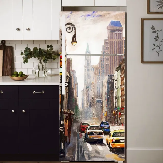 Vinyl Wallpaper Sticker for Fridge Door (Multicolor, 60x160 cm)