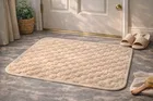 Emboshed Checkered Fluffy Soft Mat Biege [40x60]