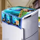 KANUSHI Industries® 1 Pc Fridge Cover for Top with 6 Utility Pockets + 3 Fridge Mats 