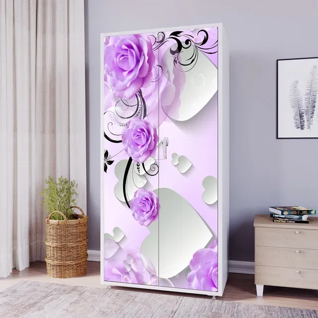 Vinyl Wallpaper Sticker for Wardrobe Door (Multicolor, 213x99 cm)