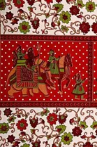 Sanganeri Jaipuri Traditional Printed Double Bed Sheet with 2 Pillow Covers 