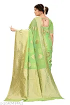 Linen Zari Woven Saree for Women 