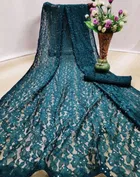 Net Solid Saree for Women 