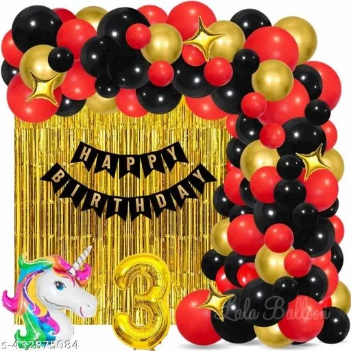40 Pcs 3rd Birthday Decoration kit for Kids, Multicolour, Set of 1
