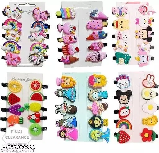 Fancy Hair Clips for Women (Multicolor, 20 Pcs)