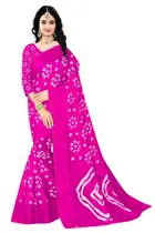 Linen Bandhani Saree for Women 