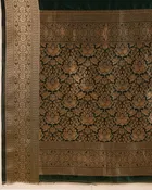 Silk Woven Design Saree for Women, Bottle Green 