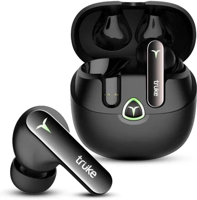 Truke BTG Flex Earbuds, with Dual Pairing, 60Hrs Battery, 4Mic ENC, Black
