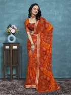 Georgette Bandhini Saree for Women 