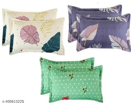 Cotton Pillow Covers (Multicolor, 18x28 inches) (Pack of 6)