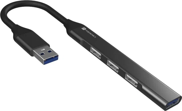 Portronics Mport 31 USB Hub (4-in-1) Multiport Adapter with 1 x USB 3.0 & 3 x USB 2.0 Ports POR-1484 USB Hub  (Black)