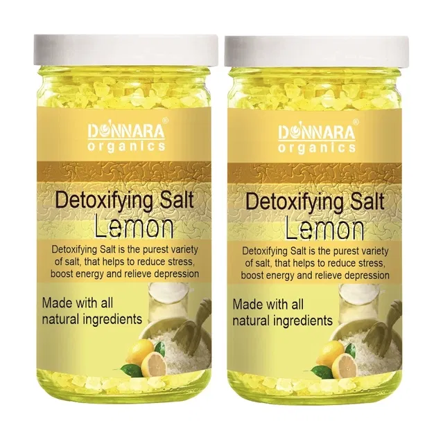 Donnara Organics Detoxifying Lemon Bath Salt Crystal (200 g, Pack of 2)