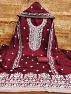 Vichitra Silk Unstitched Dress Material for Women 