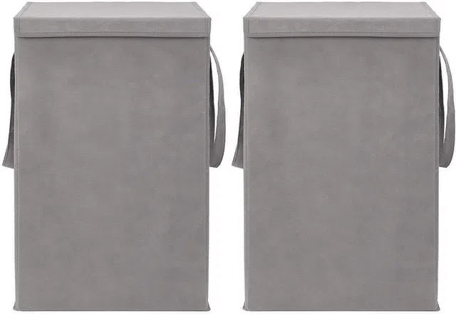 Canvas Laundry Basket,Grey, (Pack Of 2)