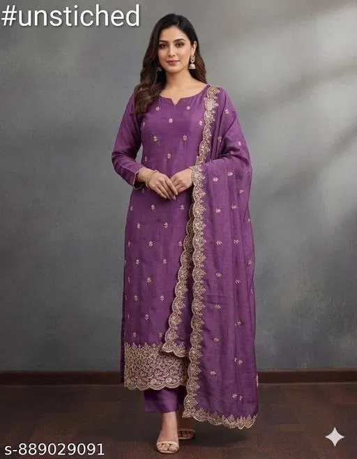 Embroidered Pakistani Suits Semi-Stitched Suits (6.05 meter for Women (M)