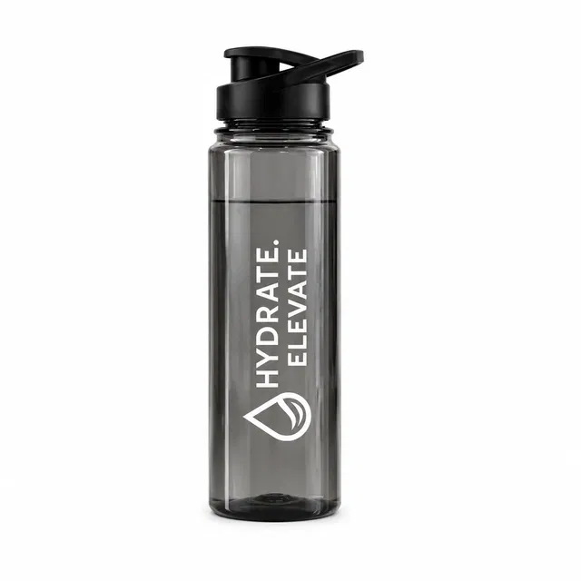 Time Marker Motivational Sipper Water Bottle With Stickers 1000ml Plastic