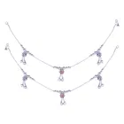 Brass Rhodium Plated Anklet Set (Silver, Set of 1)