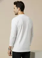 Polyester Printed T-shirt for Men, White 