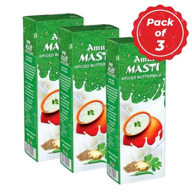 अमूल मस्ती छाछ/बटर मिल्क 200 ml(सेट ऑफ़ 3)