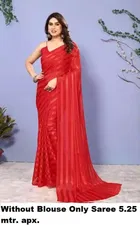 Georgette Striped Saree for Women 
