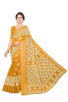 Cotton Flower Printed Saree for Women 